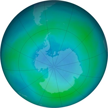 Antarctic ozone map for 1994-02